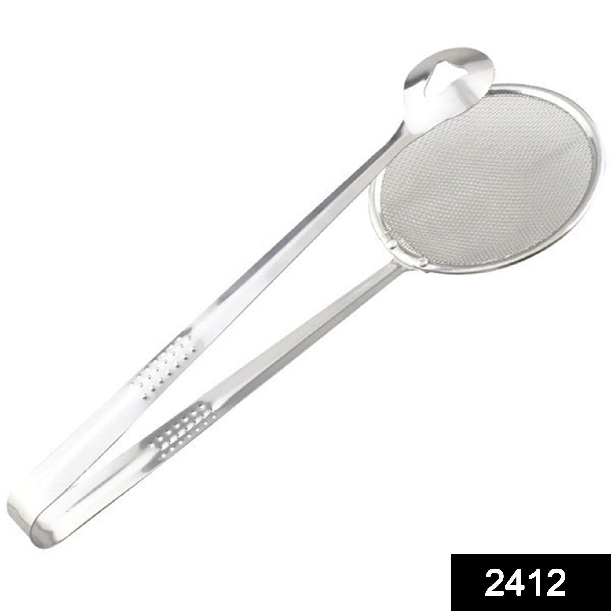 2412 2In1 Stainless Steel Filter Spoon with Clip Food Kitchen Oil-Frying Multi-Functional - SkyShopy 2412 2In1 Stainless Steel Filter Spoon with Clip Food Kitchen Oil-Frying Multi-Functional - SkyShopy